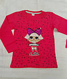 Білий реглан з лялькою LOL для дівчаток 104,110,116,122,128 зросту, фото 5