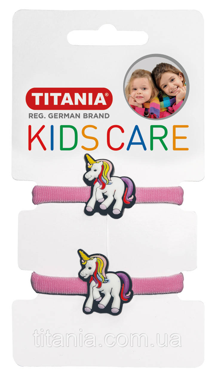 Затискач для волосся еластичний "Єдиноріг", 2 шт. TITANIA 8521 KIDS, фото 1