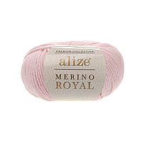 Alize MERINO ROYAL (Меріно Роял) № 31 світло-рожевий (Вовняна пряжа, нитки для в'язання)