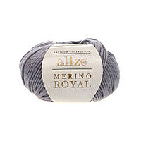 Alize MERINO ROYAL (Меріно Роял) № 87 темно-сірий (Вовняна пряжа, нитки для в'язання)