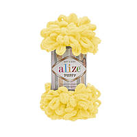 Alize PUFFY (Пуффi) №216 жовтий (Пряжа, нитки для в'язання руками)