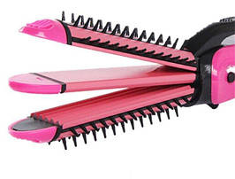 Щипці гребінець стайлер 3 в 1 Gemei GM 2929 Мультифункціональна праска плойка гофре