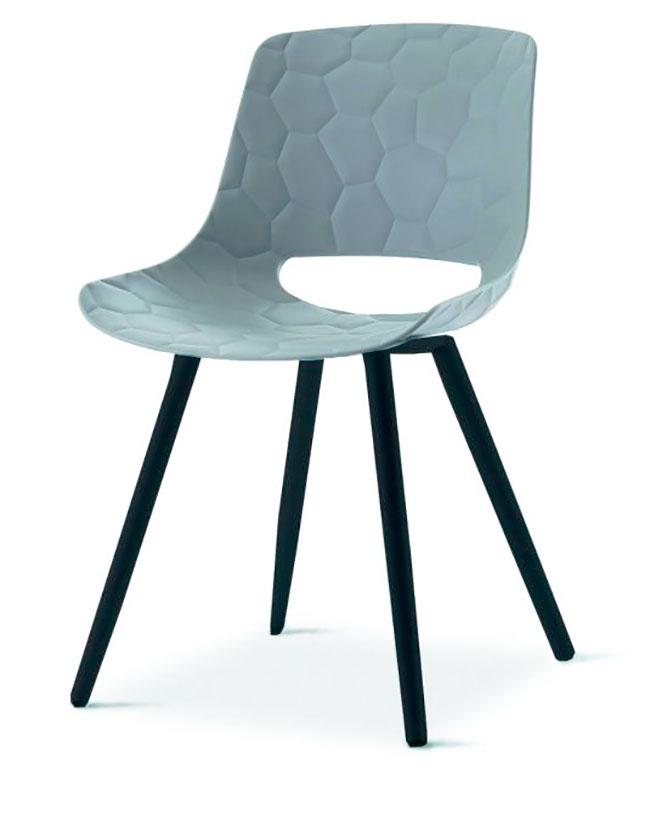 Стілець Lang OW-194Q блакитний поліпропілен із чорними металевими ніжками, фото 1