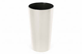 Кашпо підлогове пластикове "Лілія"  140мм з вкладом КРЕМОВИЙ світло бежевий Ламела