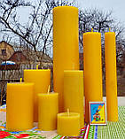 Циліндрична воскова свічка D70-300мм з натурального бджолиного воску, фото 4
