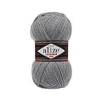 Alize LANAGOLD FINE (Лана Голд Файн) № 21 светло-серый меланж (Пряжа полушерсть, нитки для вязания)