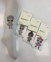 Капроновые колготки для девочек с куклами LOL TM Katamino оптом, Турция р.11-12 (146-152 см)