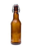 Темная бутылка 500 мл стеклянная для пива с бугельным замком Everglass Beer