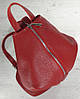 299-1 Натуральна шкіра Червоний міський шкіряний рюкзак жіночий із натуральної шкіри Карабін антизлодій, фото 8