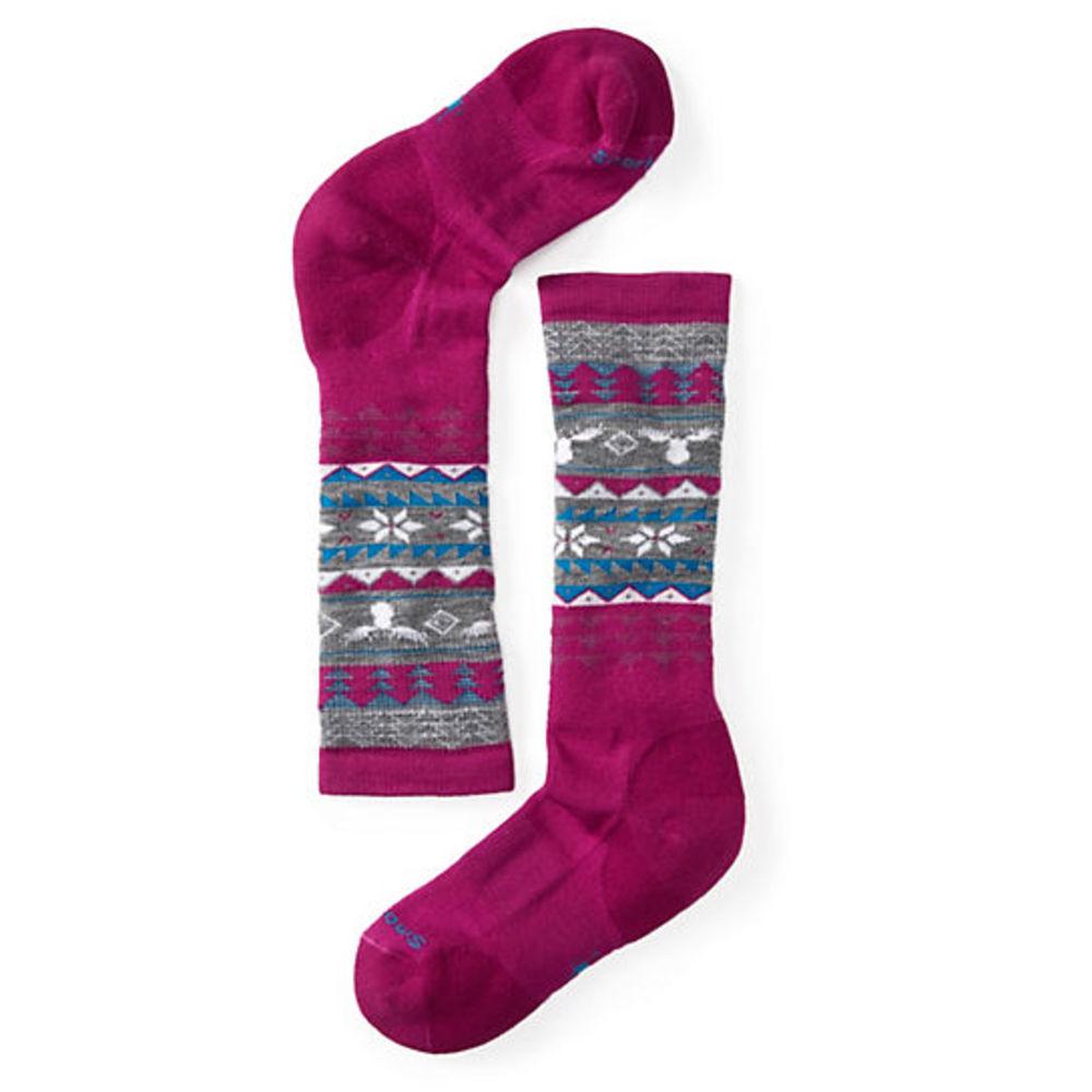 Дитячі термошкарпетки Smartwool Girls' Wintersport Fairisle Moose Socks Berry, L / 33-36