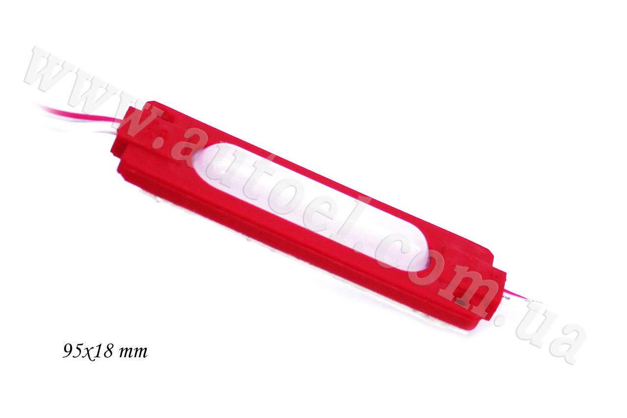 Світлодіодний модуль герметичний 12V 6 SMD 2835 (95mm*18mm) червоний
