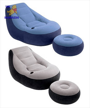Велюр крісло+підсклянником, з пуфиком Intex 68564
