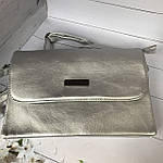 Стильна срібляста сумка — клатч, фото 8