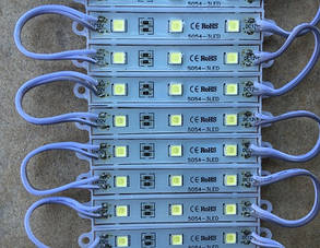 Світлодіодний модуль SMD 5054 3 світлодіода білий Код.58690, фото 2