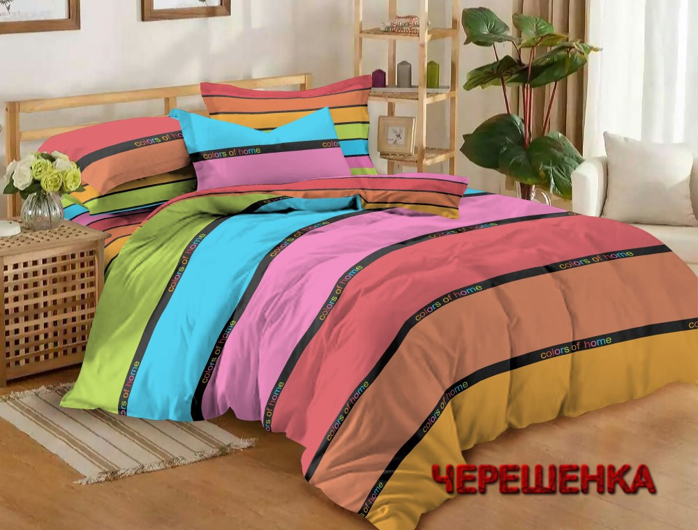 Полуторний набір постільної білизни 150*220 з Бязі "Gold" №157343AB Черешенка™