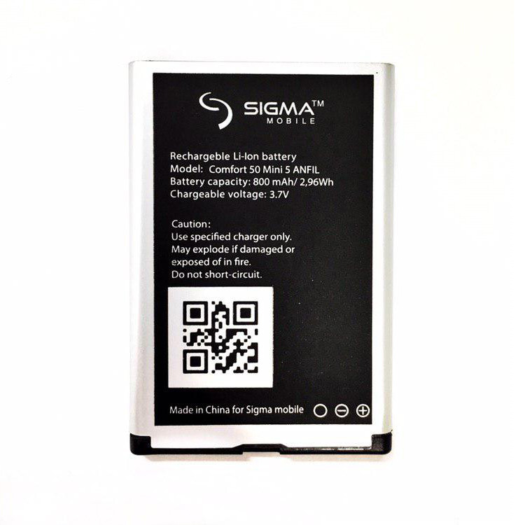 Аккумулятор Sigma Comfort 50 Mini 5 (800 mAh) - фото 1 - id-p920977441
