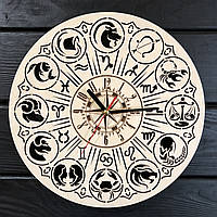 Тематические интерьерные настенные часы бесшумные «Знаки зодиака»