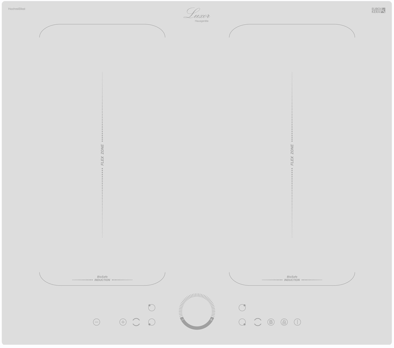 Біла Індукційна поверхня з Orbital PRO, Flex Zone Induction Luxor RI 622 White Navi