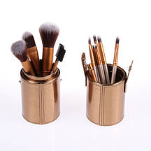 Кисті для макіяжу Naked Gold Золоті 12 штук (уцінка - потерт тубус)