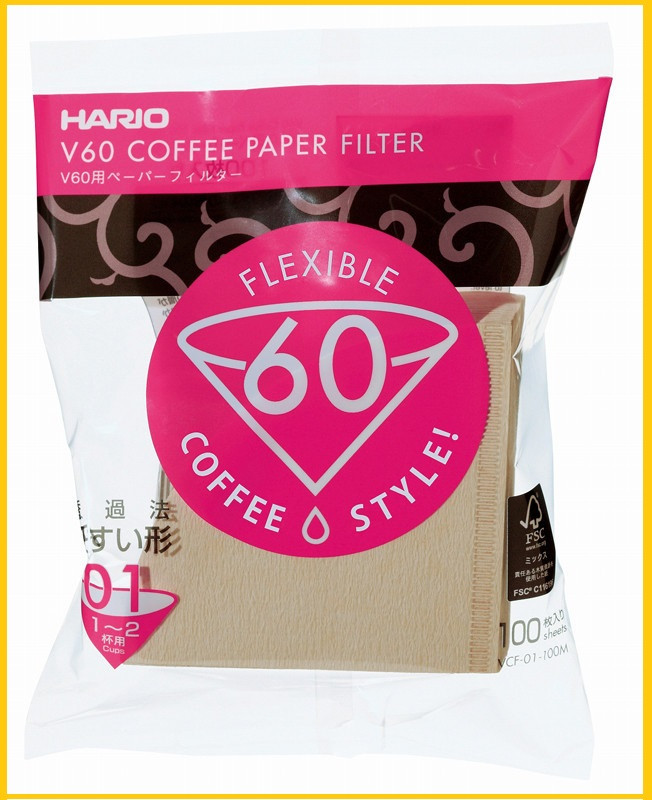 Паперові фільтри Харіо 01 для Пуровера (Натуральні 100 шт.) Hario, фото 1