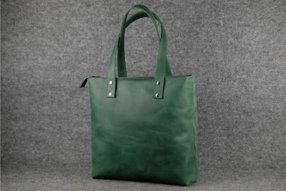 Жіночий шоппер Офелія з натуральної шкіри колір Зелений