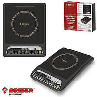 Плита індукційна Besser 10233 (28.5*35 см, склокерамічна поверхня, 2000W, 8 температурних режимів,7 програм) [Склад зберігання: