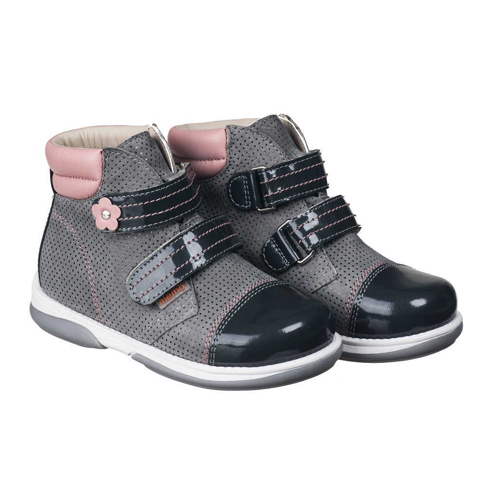 Ортопедичні демісезонні черевики для дівчаток Memo Alex 1JD Сірі, фото 1