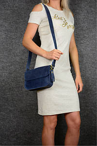 Жіноча сумка Берті з натуральної шкіри колір Синій