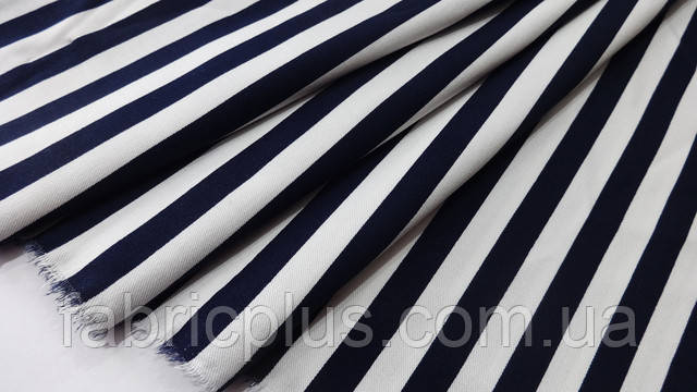 Штапель темно-синя смужка