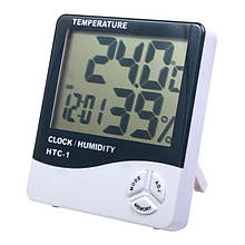 Вимірювач температури і вологості з годинником "HTC-1"