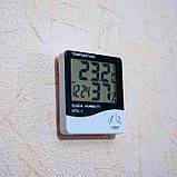 Вимірювач температури і вологості з годинником "HTC-1", фото 4
