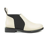 Черевики Челсі жіночі 36.37.38. Woman's heel молочні з квадратним каблуком