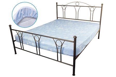 Простирадло на гумці 120х200х25 блакитне бязь, фото 2