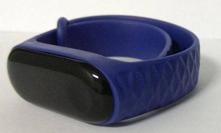 Силіконовий ремінець для Xiaomi Mi Band 3/4 Rhombus Dark Blue, фото 2