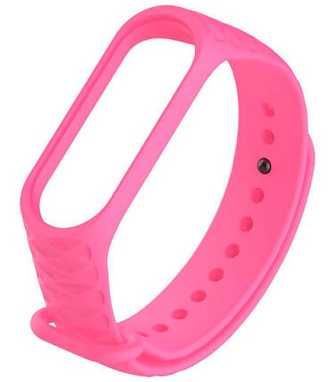Силіконовий ремінець для Xiaomi Mi Band 3/4 Rhombus Pink, фото 2