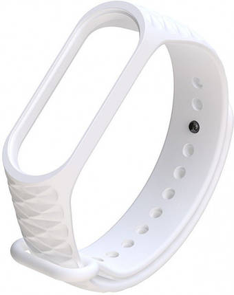 Силіконовий ремінець для Xiaomi Mi Band 3/4 - Rhombus White, фото 2
