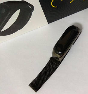 Сталевий ремінець для Xiaomi Mi Band 3 Milanese Design Black, фото 2