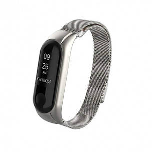 Сталевий ремінець для Xiaomi Mi Band 3 Milanese Loop silver, фото 2