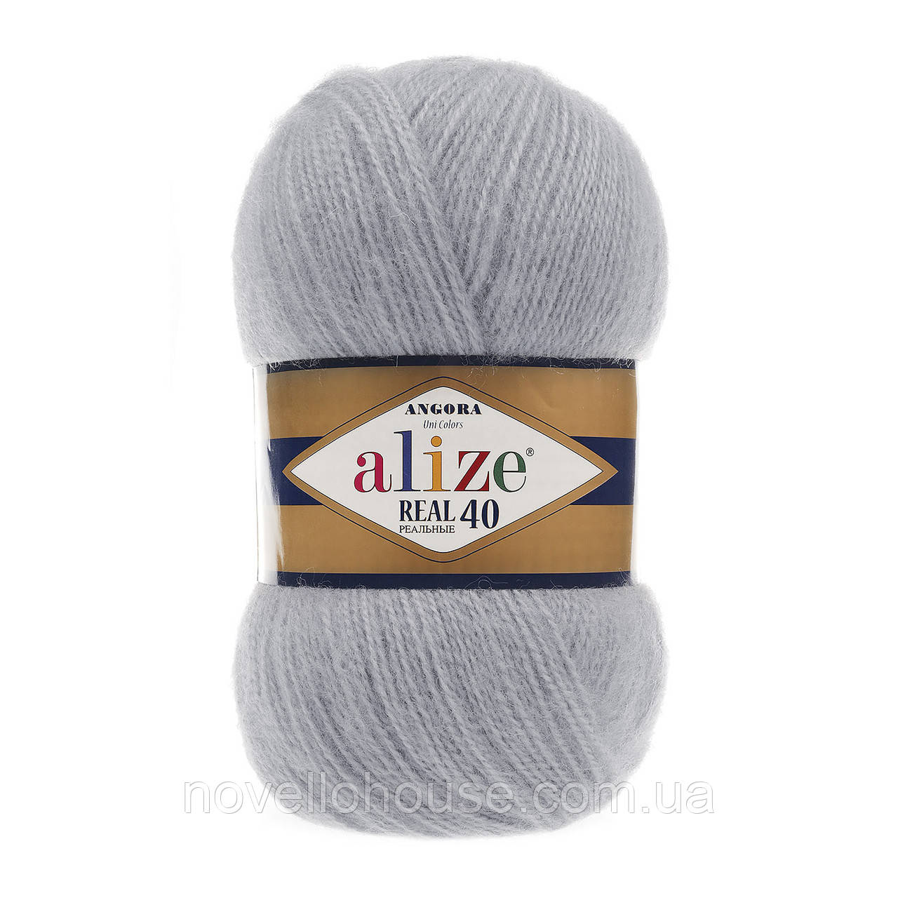 Alize ANGORA REAL 40 (Ангора Реал 40) №21 сірий (Напіввовняна пряжа, нитки для в'язання)