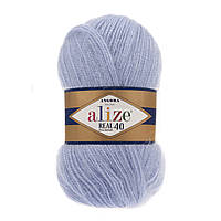 Alize ANGORA REAL 40 (Ангора Реал 40) № 40 голубой (Полушерстяная пряжа, нитки для вязания)