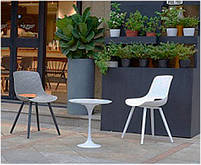 Стілець Lang OW-194Q блакитний поліпропілен із чорними металевими ніжками, фото 7