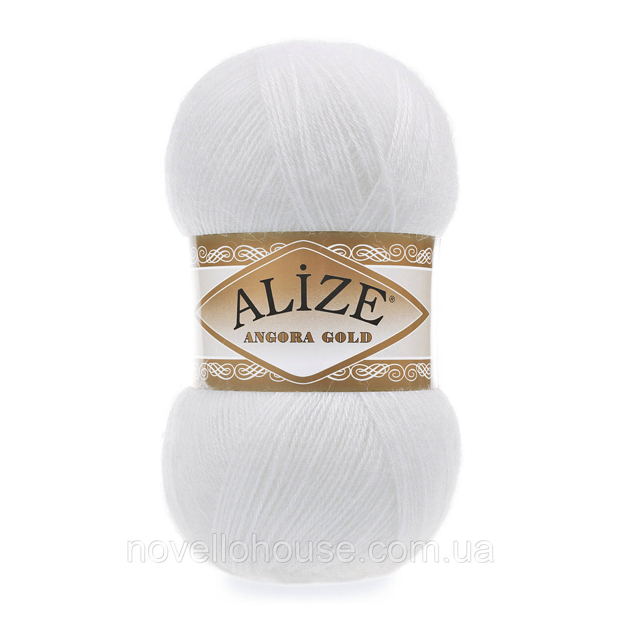 Alize ANGORA GOLD (Ангора Голд) № 55 білий (Вовняна пряжа ангора, нитки для в'язання)