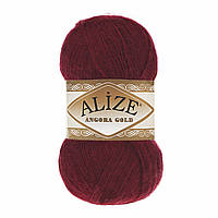Alize ANGORA GOLD (Ангора Голд) № 57 бордовий (Вовняна пряжа ангора, нитки для в'язання)