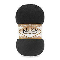 Alize ANGORA GOLD (Ангора Голд) № 60 чорний (Вовняна пряжа ангора, нитки для в'язання)