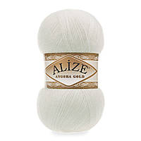 Alize ANGORA GOLD (Ангора Голд) № 62 молочний (Вовняна пряжа ангора, нитки для в'язання)