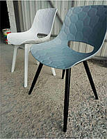 Стілець Lang OW-194Q блакитний поліпропілен із чорними металевими ніжками, фото 2