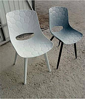 Стілець Lang OW-194Q блакитний поліпропілен із чорними металевими ніжками, фото 6