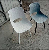 Стілець Lang OW-194Q блакитний поліпропілен із чорними металевими ніжками, фото 4