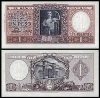 Аргентина / Argentina 1 Peso 1952-55 Pick 260b аUNC-UNC