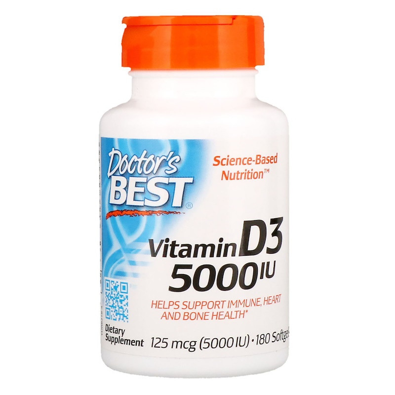 Vitamin D3 125 мкг 5000 IU Doctor's Best 180 капсул
